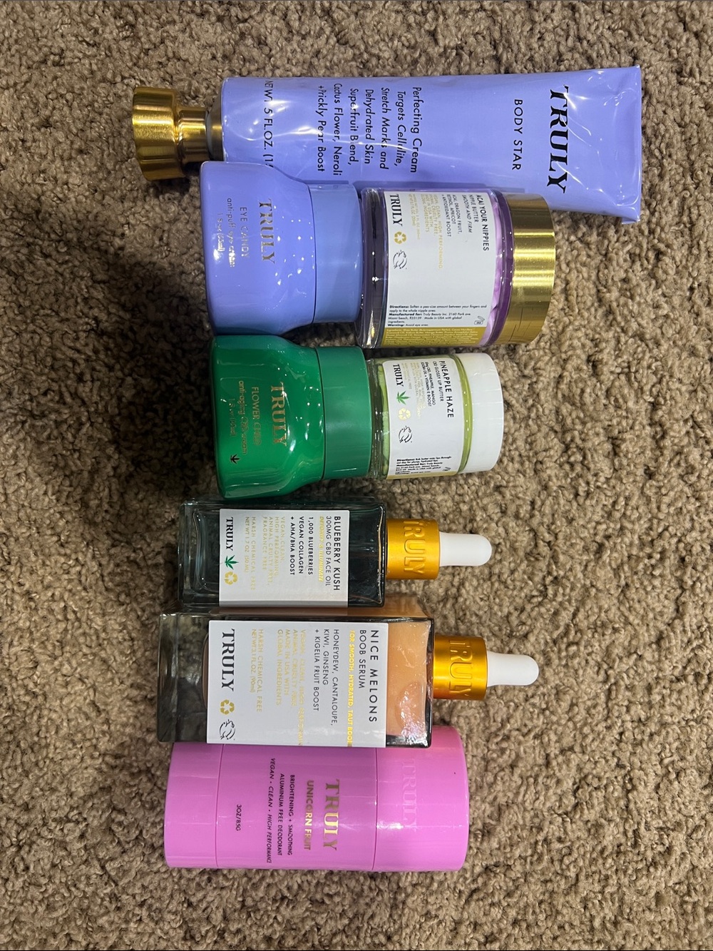 TRULY Skincare Set - Lavender, Green, Pink, Gold & Clear Bottles - Picture 5 of 5